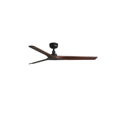 faro barcelona HEYWOOD L Gleichstromventilator aus schwarzem/dunklem Holz