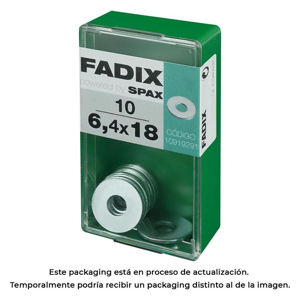 Fadix Schachtel s 10 Stück. Zink breite Unterlegscheibe 6,4x18mm (49378061)