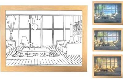 Uplift Essentials Decorative LED Light Painting USB Dimming Lamp seaside