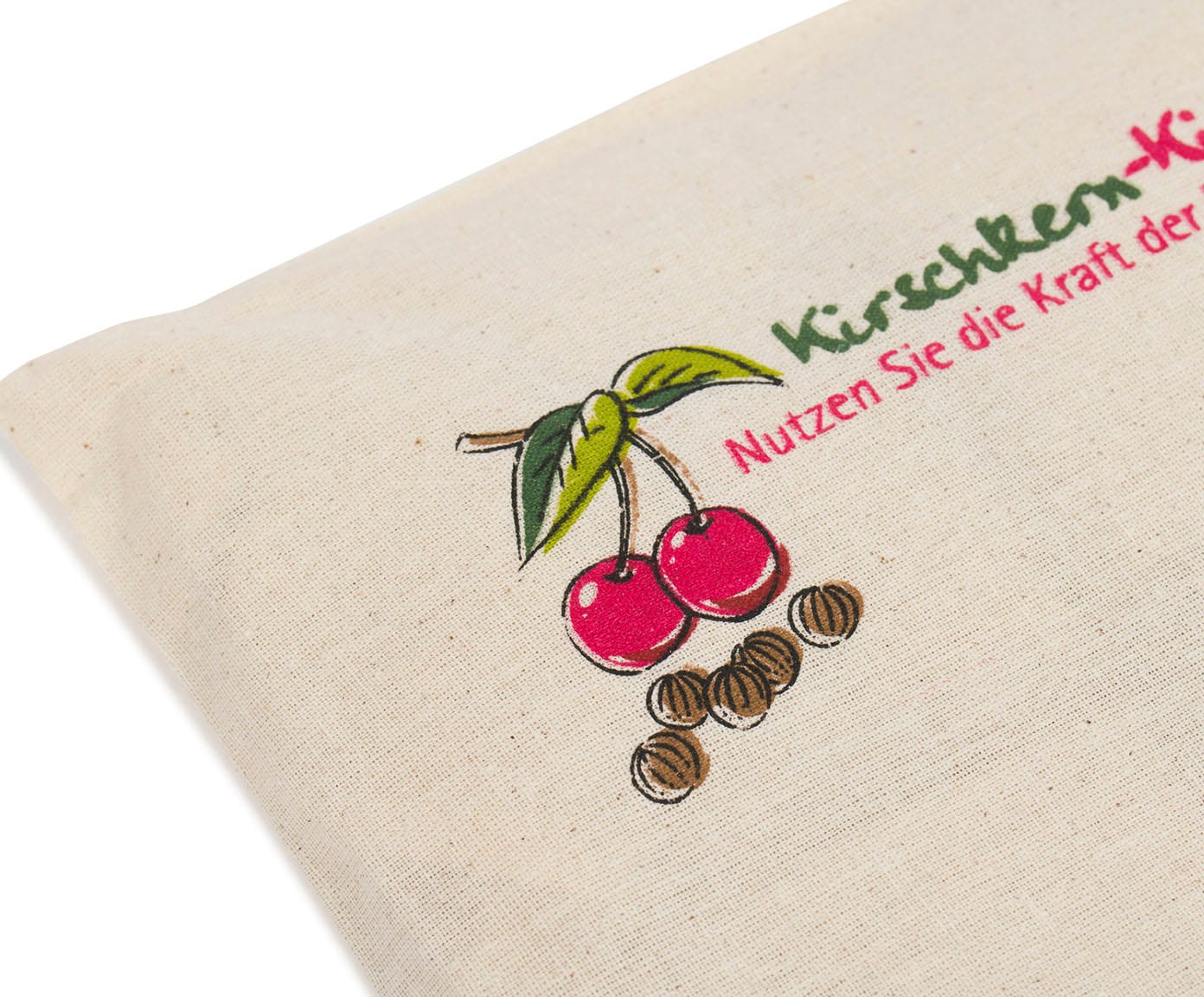 Kirschkernkissen GÖZZE "Kirschkernkissen" Gr. 1, bunt (cherryrot, ecru, grün), B:21cm L:21cm, Baumwolle, Funktionskissen, Kirschkernkissen
