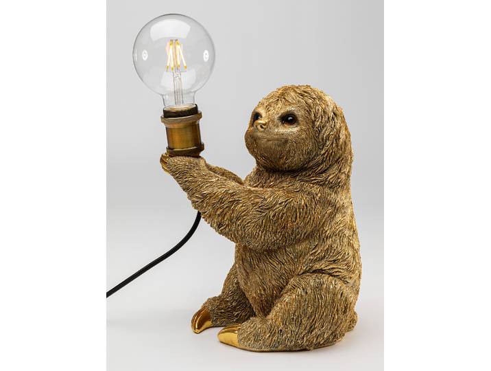 Lampe de table Animal Paresseux 25 x 30 x 20cm Doré/Doré Polyester E14