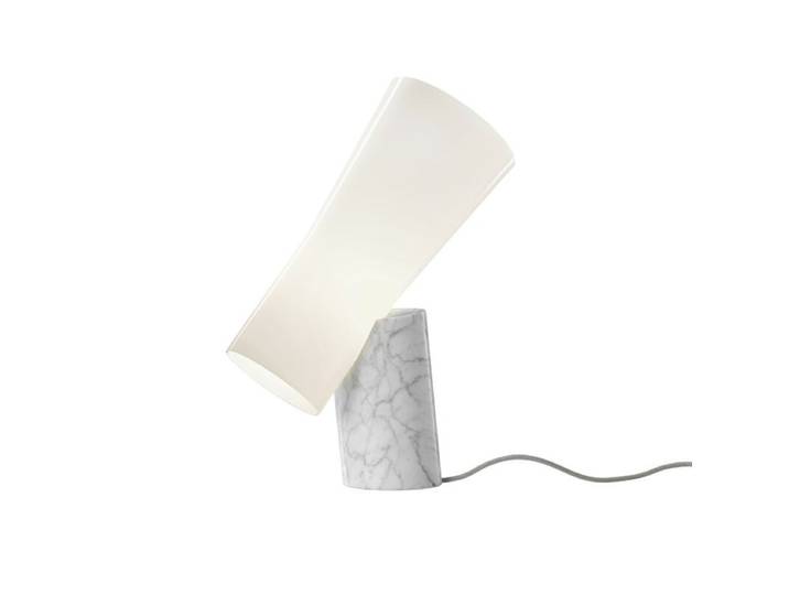 Foscarini Tischleuchte Nile, handgefertigter Marmorsockel, mundg