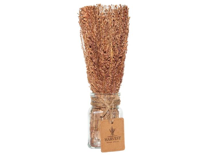 Deko-Gras in dekorativem Glas, dunkelbraun, Höhe 22 cm