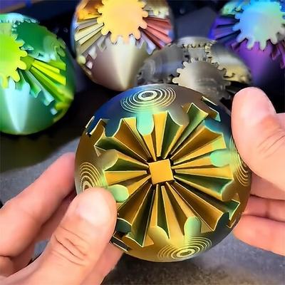 Gearsphere Steampunk Wirbelnder Wunder-Zappelball, 3D-gedrucktes mechanisches Stressabbau-Gadget für Erwachsene und Jugendliche, ADHS-Angst-Fokus-Spinner-Schreibtischspielzeug-Dekor