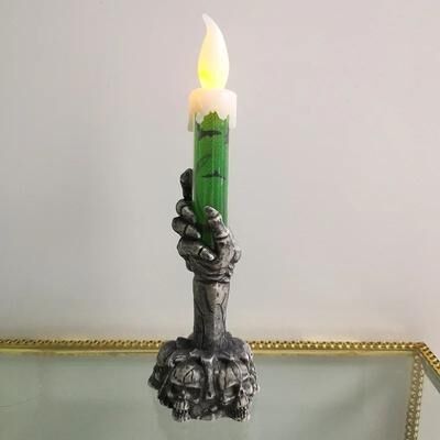 Inspire Essentials Halloween Party Cake Candles Set With Skeleton Ghost And Pumpkin Designs green