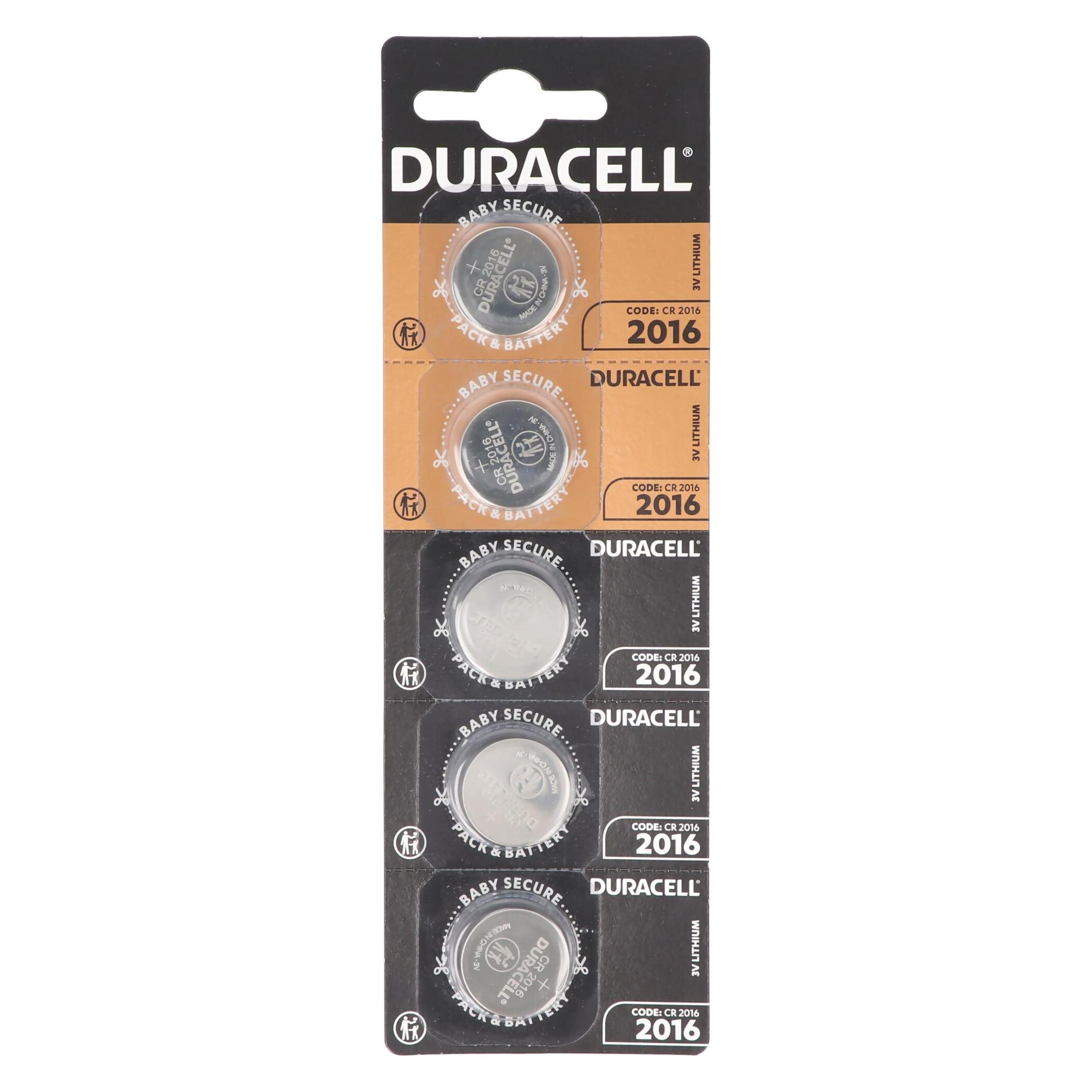 Duracell 5 x bateria litowa mini CR2016 DL2016 ECR2016 HSDC (5 Stk., CR2016, 72 mAh) (DURACELL LITOWA DL 2)