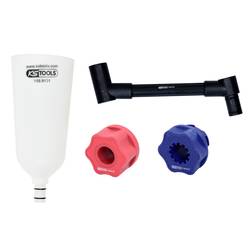 KS Tools 150.9155 Öl-Einfülltrichter-Satz mit drehbarem Winkelarm für VAG, 4-tlg