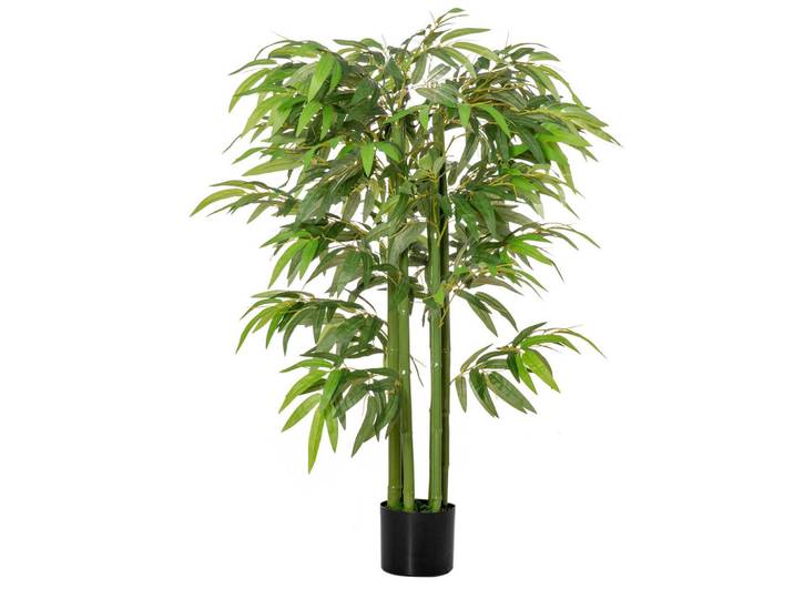 Okwish Kunstpflanzen Bambusbaum 17/17/140 cm grün aus Kunststoff mit Topf, Grün, 140 cm, Dekoration, Blumen & Blumentöpfe, Kunstpflanzen