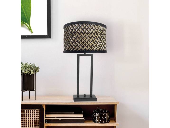 Steinhauer Tischlampe Stang, schwarz, für Wohn- / Esszimmer, Metall