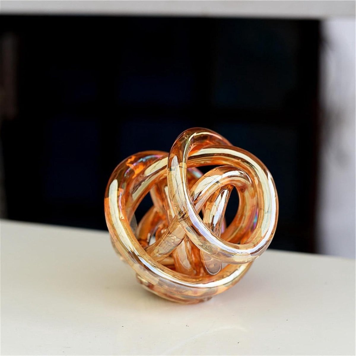 Handgemaakt Geblazen Glazen Beeldje Decoratieve Bal Gekleurd Diameter: 9 cm