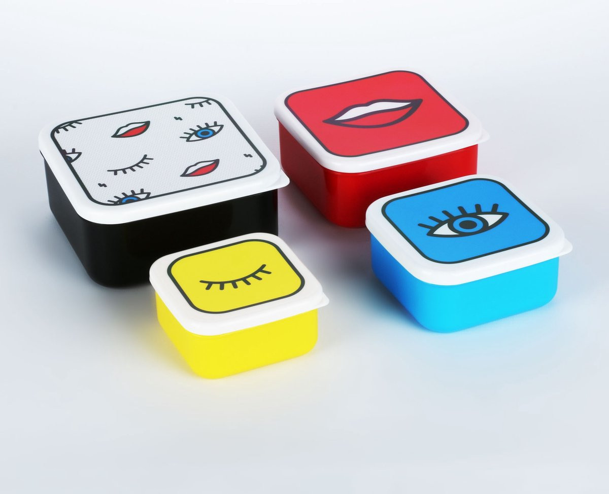Mustard Lunchbox Set van 4 Knipoog