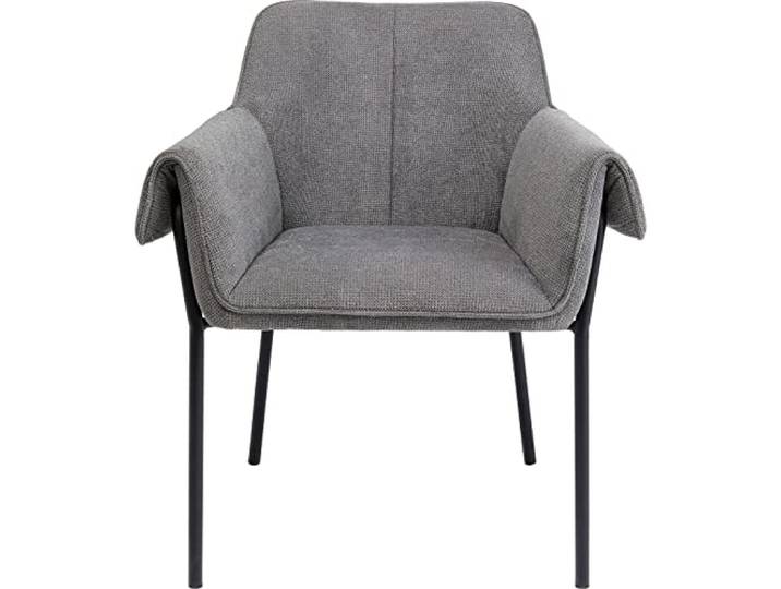 Kare Design Armlehnstuhl Bess, Grau, Armlehnstuhl, Esszimmerstuhl, Stahl Beine, 85x70x63 cm (H/B/T)