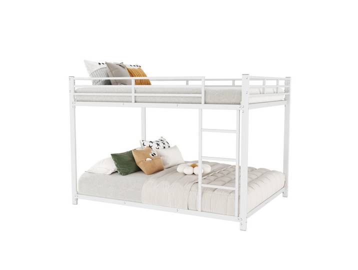 Okmyhome Etagenbett 140/200 cm in Weiß aus Metall, platzsparend und kindersicher, Rechteckig, 140x200 cm, Babymöbel & Kindermöbel, Kinderzimmer & Jugendzimmer, Stockbetten