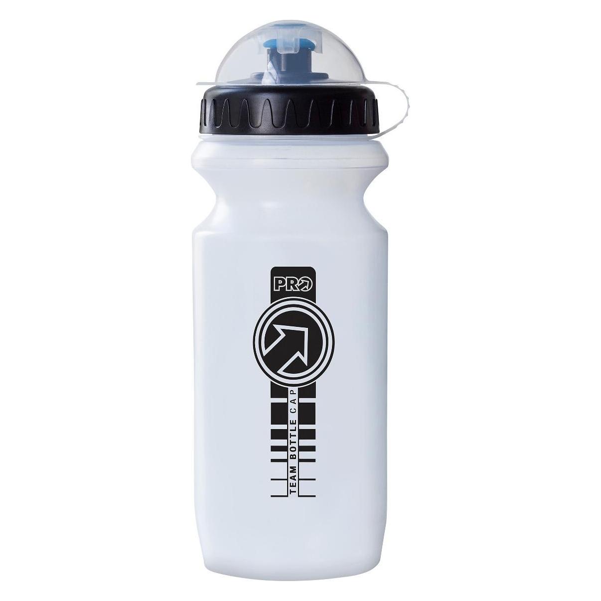 PRO Bike Gear Trinkflasche Team Transparent 600ml Kunststoff, Mit Schutzkappe (0.60 l) (PRBT0036)