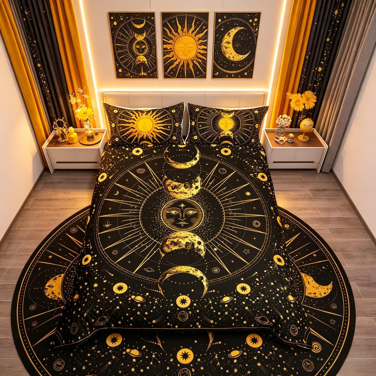 Solidchoice Bohemian Duvet Cover Set Maan en Sterren Beddegoed voor Jongeren
