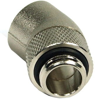 Aquatuning Winkeladapter 30&deg; drehbar G1/4" auf G1/4" IG - rund - silver nickel