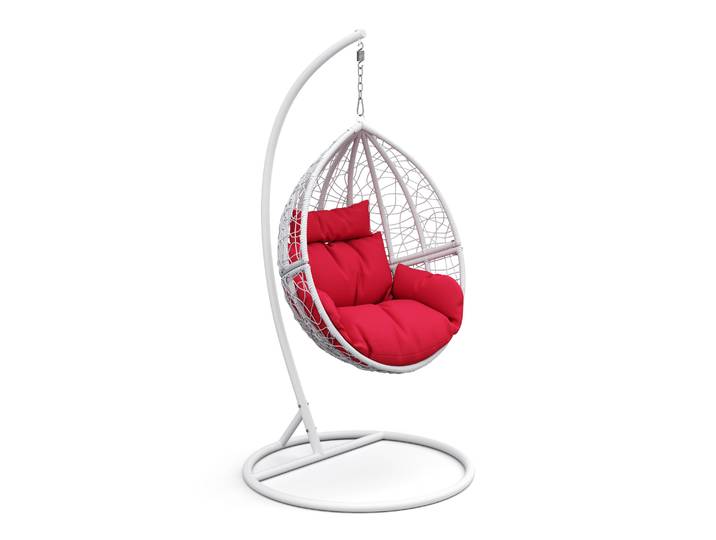Hängesessel mit Gestell PANAMA weiss/rot