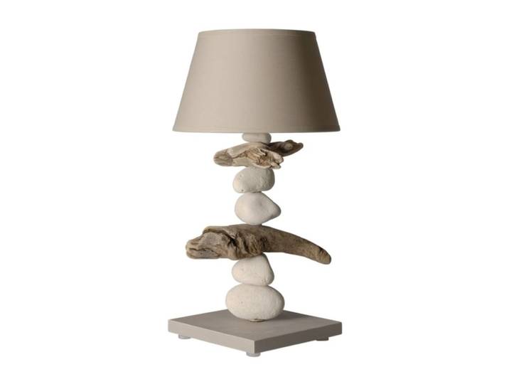 Lampe de chevet en bois taupe