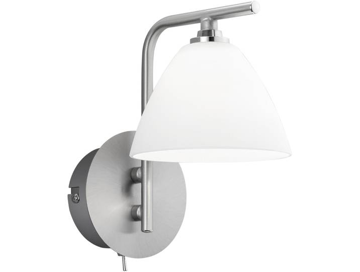 Wandlampe Emmeline Nickel matt mit Chrom Metall 500 lm B 10 cm - LED - Lichtfarbe: Extra warmweiss - LED Energiesparlampen