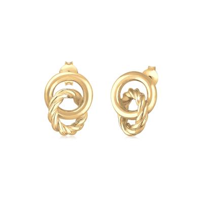Paar Ohrstecker ELLI "Ohrstecker Kreis Knoten 925 Sterling Silber", gold, Ohrringe, Damen, onesize, ohne Stein, Silber 925 (Sterlingsilber)