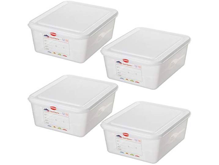 BRB 4x GN-Vorratsdose/Frischhaltebox mit Deckel, GN1/1, LxBxH 530x325x150 mm, Inhalt 21 Liter, Polypropylen (PP)