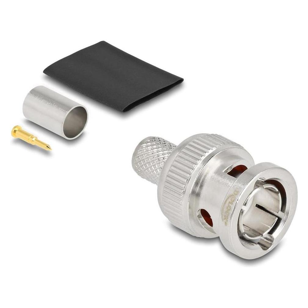 Delock BNC Stecker zum Crimpen RG6mit passendem Schrumpfschlauch (Antennenkabel) (91772)