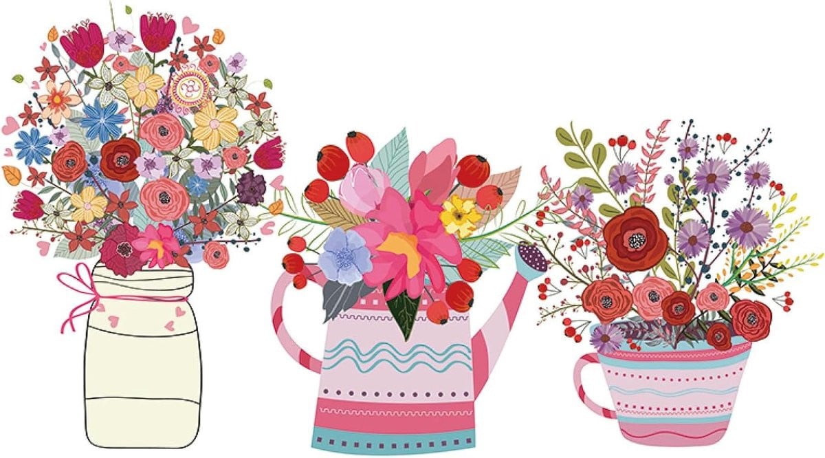 Raamfolie Privacy met Kleurrijke Bloemen - Statische Glasfolie Decoratie - 58 x 60 cm