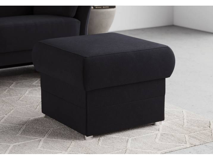 Hocker DOMO COLLECTION Pina, kompakt und bequem , blau (dunkelblau), B:59cm H:46cm T:59cm, 95% Polyester, 5% Polyamid, Hocker, Hocker, Passender Hocker zur Serie