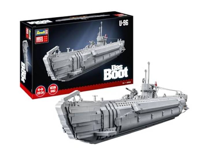 Revell Brick System U-Boot Das Boot U 96 Klemmbaustein Modellbausatz für Erwachsene mit 6483 Teilen detailreiches Sammlermodell mit Innenraum und bedruckten Bausteinen