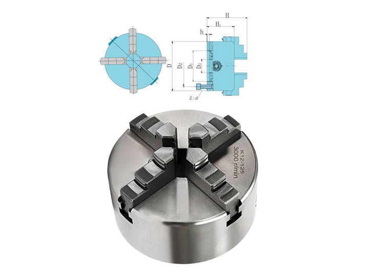 Mandrin auto-centrant à 3 mâchoires, plage de serrage 125mm 38-110mm, mandrin de tour de précision 0.07mm, fraiseuse CNC, outil