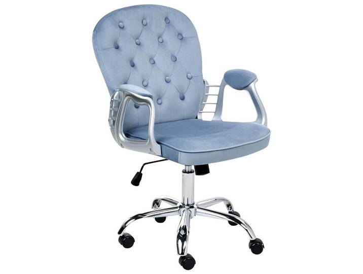 SCHREIBTISCHSTUHL Samtstoff Hellblau Princess