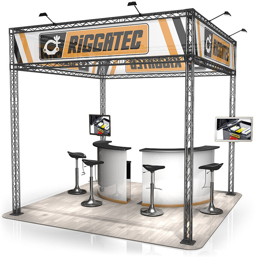 Naxpro-Truss Messestand Fd 14 - 3 X 3 X 3,2 M (Lxbxh) - 9 M² Schwarz