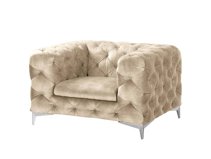 Sessel Merlin Beige Samt Tomi 124 x 76 x 97cm