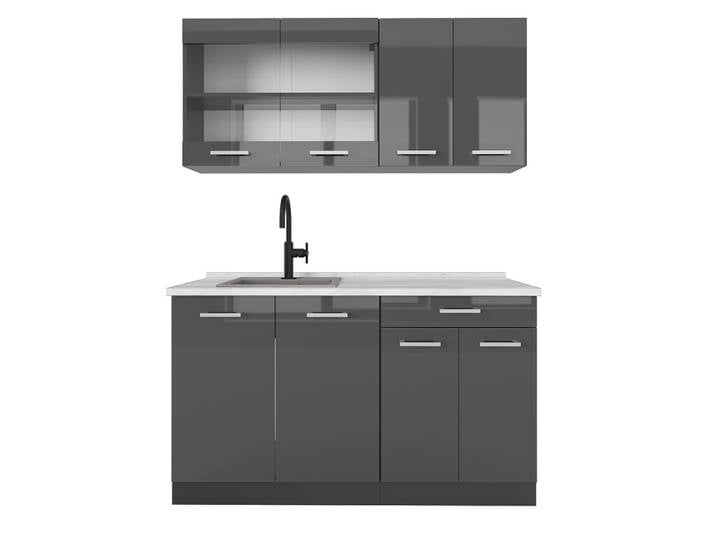 Cuisine pt marbre anthracite brillant 140x81,6cm