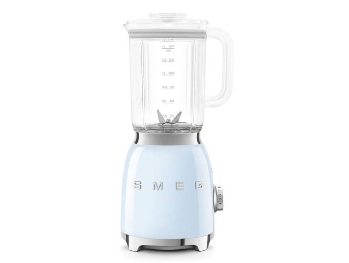 Smeg Standmixer, Pastellblau, Metall, Kunststoff, 1,5 l, 19.7x39.7x16.3 cm, abnehmbare Klingen, abnehmbarer Mixbehälter, rutschfeste Füße, Smoothie-Funktion, Ice-Crush-Funktion, Nachfüllöffnung im Deckel, Sicherheitsschaltung, einfache Reinigung, verschiedene Geschwindigkeitsstufen, Pulse-Funktion, Messer aus Edelstahl, Überhitzungsschutz, Kochgeschirr, Küchengeräte, Mixer