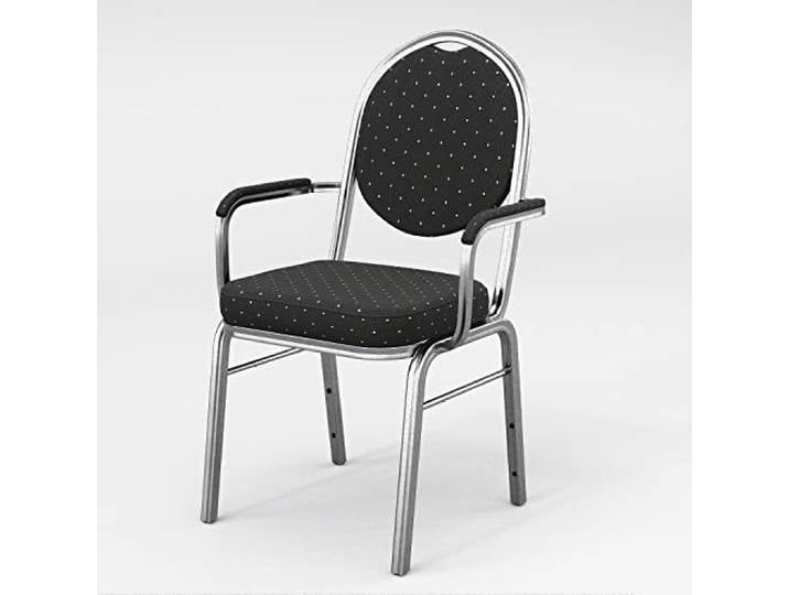 GGMMÖBEL Paola 12-er Set Bankettstuhl Bankettstühle Bistrostuhl Saalstühle Konferenzstuhl Gastrostuhl Stoff Schwarz Stapelbar Armlehne