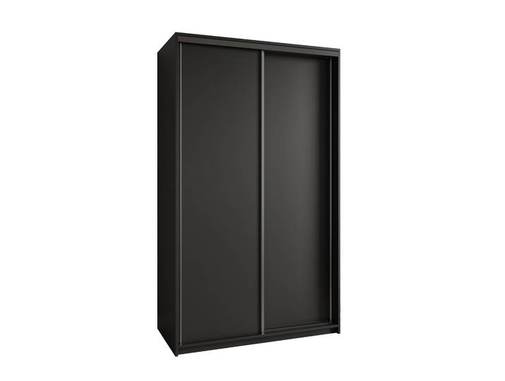 SCHWEBETÜRENSCHRANK NISSE 120/205/60 cm 2-türig Schwarz