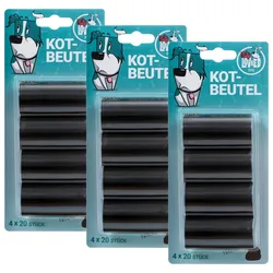 Lov&Ed Hunde-Kotbeutel, 4x20 Stück - schwarz, 3 Packungen