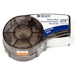 Brady, Etikettenrolle, M21-375-461, Polyester, Schwarz auf Weiss, 9,53mm x 6,4m, permanent, endlos