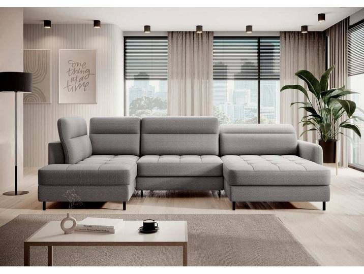 Sofa Belinda mit Schlaf- und Klappfunktion - Grau - Rechts - Luxusbetten24