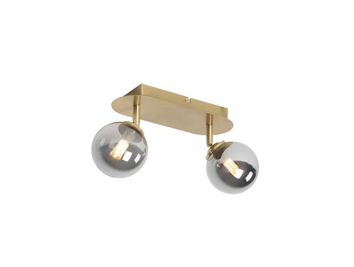 Spot encastré or 2 lumières orientable avec verre fumé - Athènes
