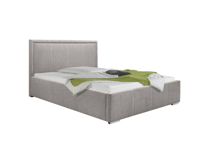 Lit rembourré 160 x 200cm Tissu Genia Gris
