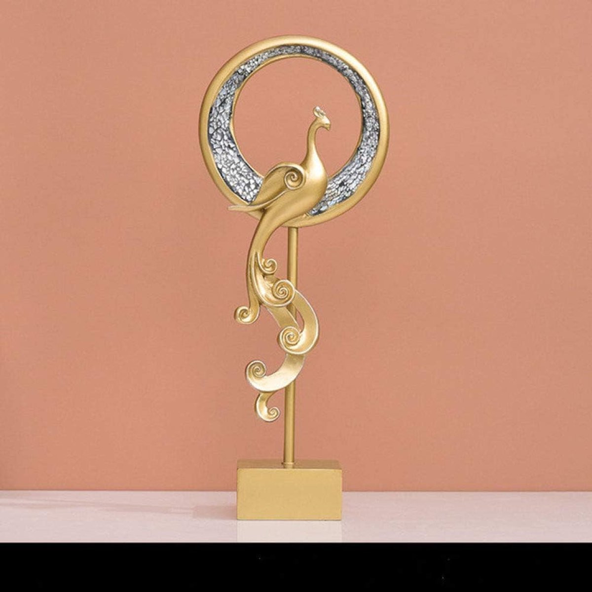Decoratief Beeldje Blauw Goud - Abstract Hars Sculptuur voor Tafeldecoratie