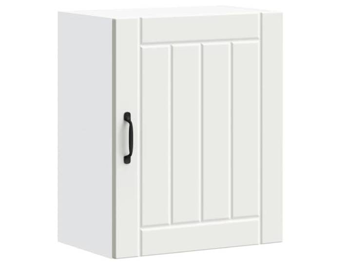 fsahslih Küchen Hängeschrank Lucca Weiß Holzwerkstoff 50x31x60cm Kompakter Wandküchenschrank mit Glastür für Küche oder Esszimmer, robuster Wandschrank zur eleganten Aufbewahrung
