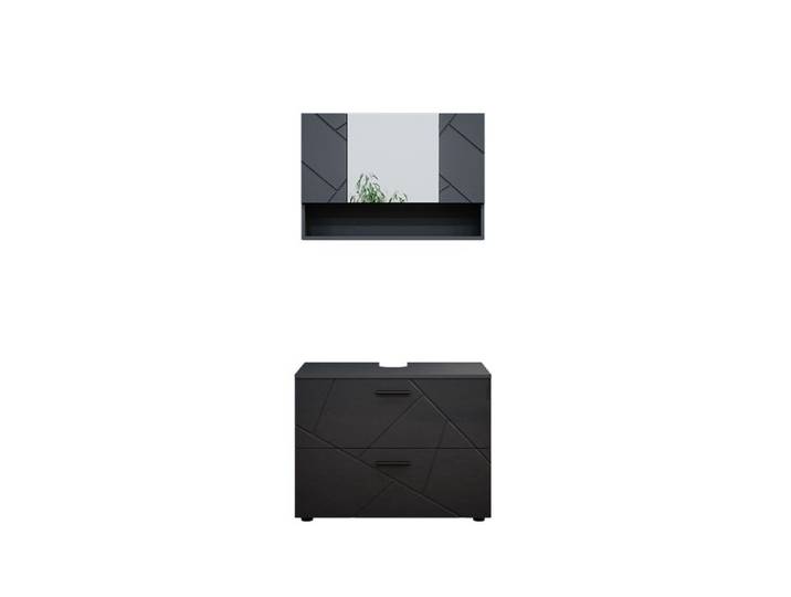 Meubles bain Irma 2 pièces Anthracite Haute brillance Vicco 39589