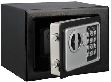 Digital Security Box - Compact Steel Combination Lock Box with Electronic Keypad - Portable Money Safe by Stalwart (Black)