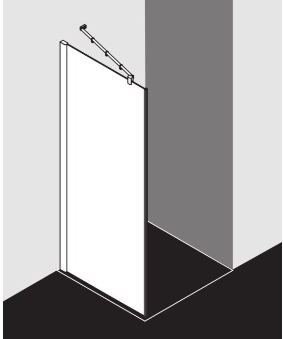 Kermi Pasa XP Seitenwand PXTWD09320VAK 93x200cm, silber hochglanz, ESG klar, auf Duschplatz