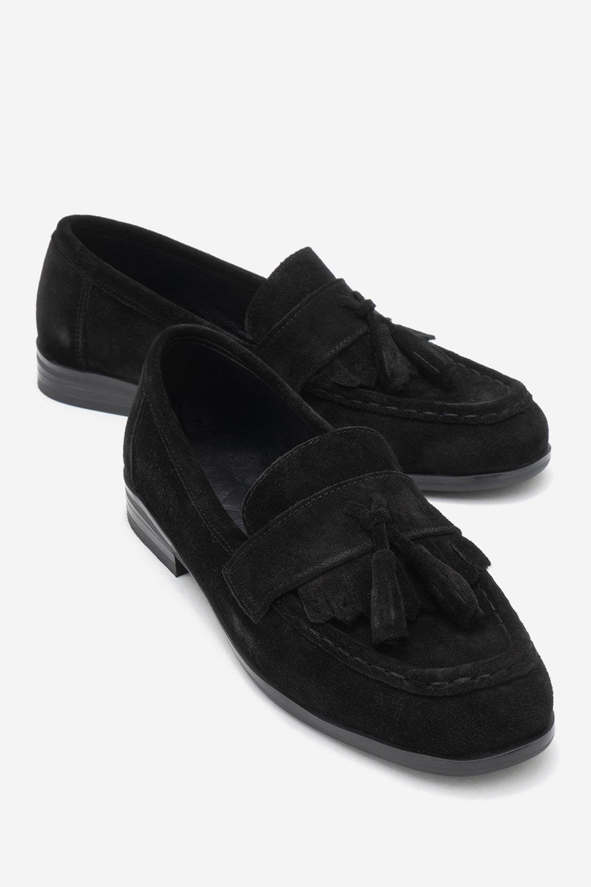 Lupen Leder Quaste Loafer Damen