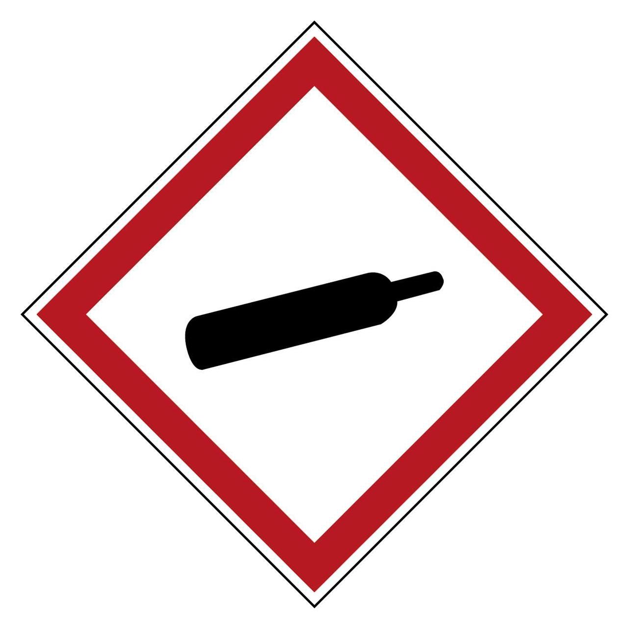 Brady PIC 1804-21*21-B7541-RLL-DC, GHS-Symbole - Unter Druck stehende Gase, Polyester laminiert, R (834185)