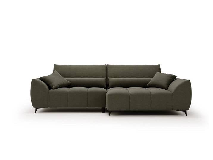Ecksofa MIRANDA Stoff dunkelgrün